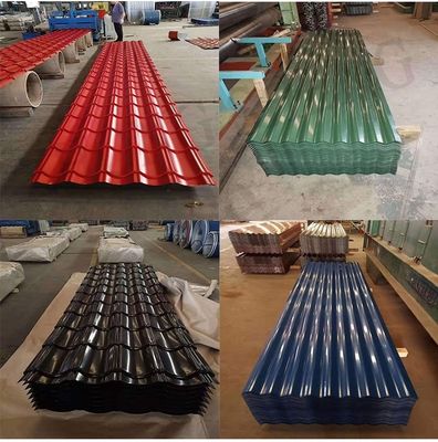 DX51D Piastra per tetto rivestita a colori PPGI Acciaio ondulato Piastra per tetto tipo piastra per tetto con colore RAL e colore personalizzato