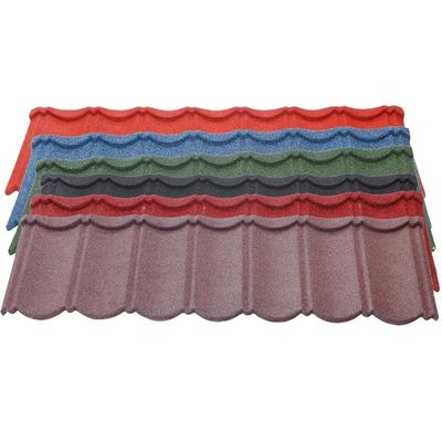 Pietra rivestita in acciaio piastrella di tetto piastrella romana con rivestimento in zinco da 20 g-275 g/m2 e certificazione PVOC