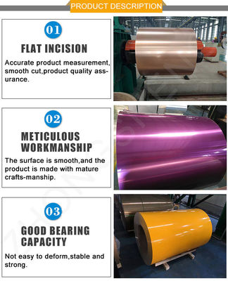 Prime 1100 3003 Stone Wooden PVDF Color Coated Aluminum Coil con ± 1% Tollerance e colore personalizzato