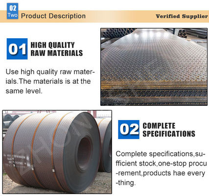 Q235 A36 SS400 Piastra di pavimento in lamiera a quadri in acciaio caldo a carbonio mite con tecnica di laminatura a caldo e servizio di lavorazione della piegatura