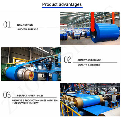 Top- Colore blu rivestito preverniciato galvanizzato PPGI bobina di acciaio per la produzione di contenitori