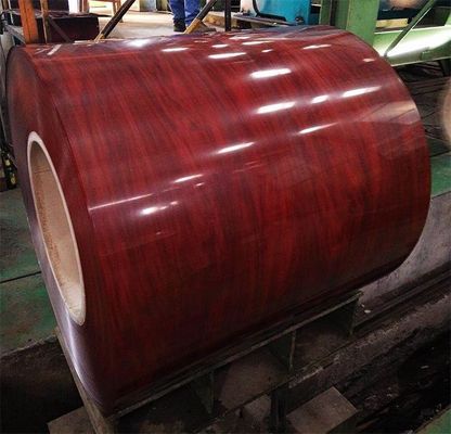 ASTM Standard Wood Grain Color Coated Galvanized Strip Coil PPGI Steel Coil for Roofing Sheet SIRM Certificato e approvato