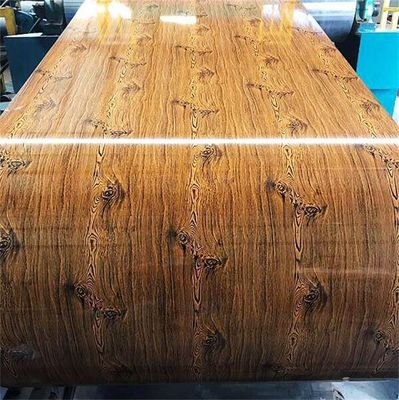 ASTM Standard Wood Grain Color Coated Galvanized Strip Coil PPGI Steel Coil for Roofing Sheet SIRM Certificato e approvato