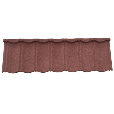 Fornitura diretta Rosso Blu Nero Colorevole Pietra Rivestita Metallizzata Piastrelle 1340mm*420mm*0.4mm per il vantaggio a prova di fuoco nei tetti