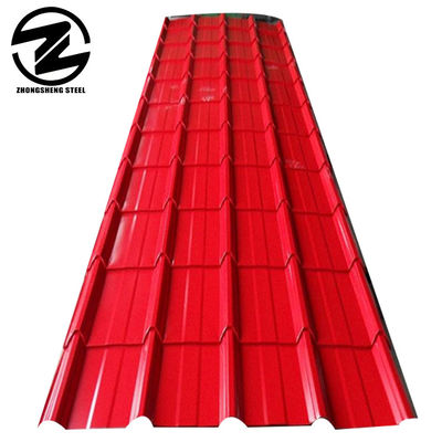 Altezza standard Taglio di colore per foglio spessore 0,25 mm Piastrelle in acciaio trapezoide di colore con rivestimento Z61-Z90 A prezzi accessibili e durevoli