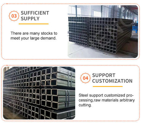 API Pipe Prime ASTM 50 x 50 Tubo quadrato per carports Tubo quadrato galvanizzato e lunghezza 1-6m