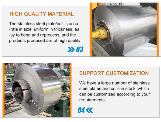 Fogli di acciaio laminato a freddo in acciaio inossidabile in 2B Coil di finitura con 1000mm 1250mm 1500mm di larghezza