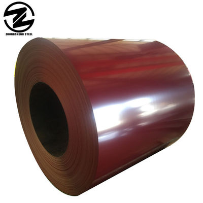 Lunghezza in bobina 65mn laminato a caldo laminato a freddo / galvanizzato bobine di acciaio PPGI per foglio di tetto in RALColor