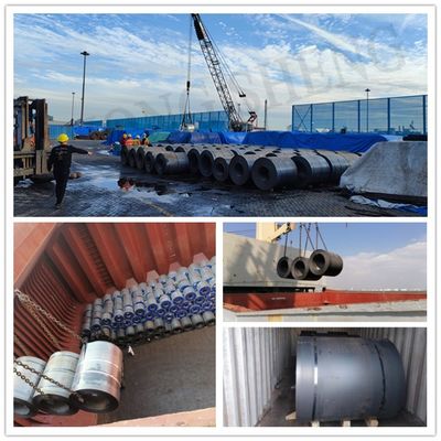 Q195 Q215 Q235 Q255 Q275 Q355 Ss400 Skin Pass Carbon Coil Slit Hrc Hot Rolled Carbon Steel Coil con piastra contenitore