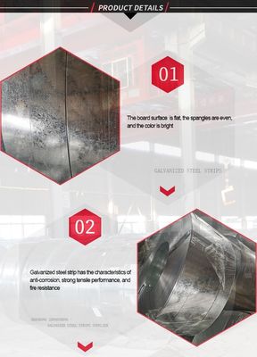 8mm-1500mm Larghezza Prime Q235B Striscia di acciaio galvanizzato 0.2-1.0mm Spessore con certificato RoHS