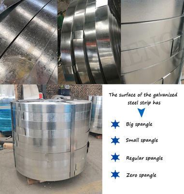 Passaggio della pelle Sì 180mm bobina di strisce di acciaio galvanizzato con rivestimento Z121-Z180 e 65mn