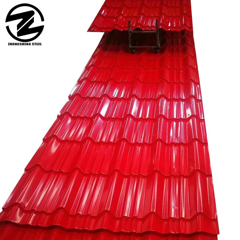 28 calibro laminato a caldo 4 * 8FT Color Coated PPGI Wave corrugated Roofing Sheet con certificato BIS e dimensioni personalizzate