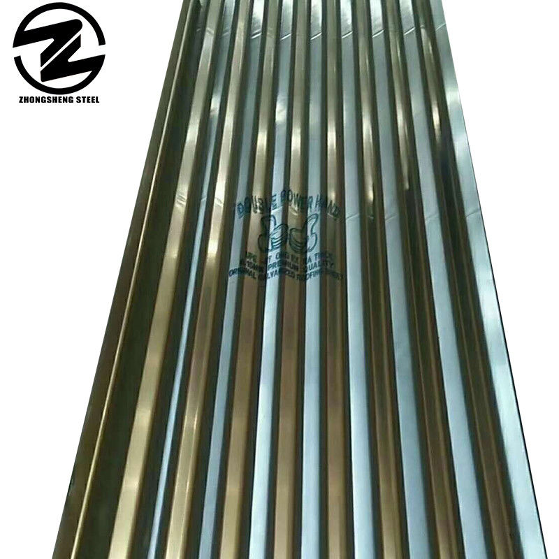 Regolare Spangle Z80g GI Placca di tetto ondulato galvanizzato 0,12*800*3000mm Dimensione con servizio di lavorazione decollatura